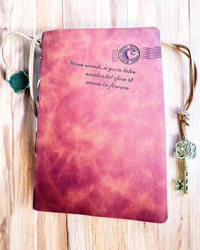 Vintage Notitieboek "Sleutel van het Verleden" - Mogelijkheid tot graveren als cadeau, notitieblok