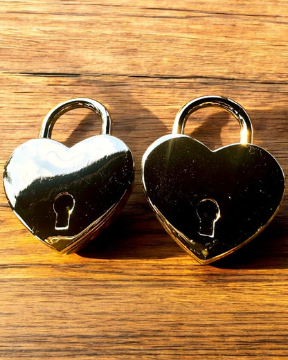Mini Cadenas Cœur DeLuxe - Ensemble de 2 cadenas avec clés, 6 variantes au choix, possibilité de personnalisation par gravure pour cadeau