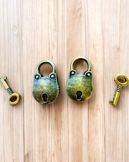 Mini-cadenas d'amour - Ensemble de 2 cadenas rétro gravés, personnalisation pour cadeau