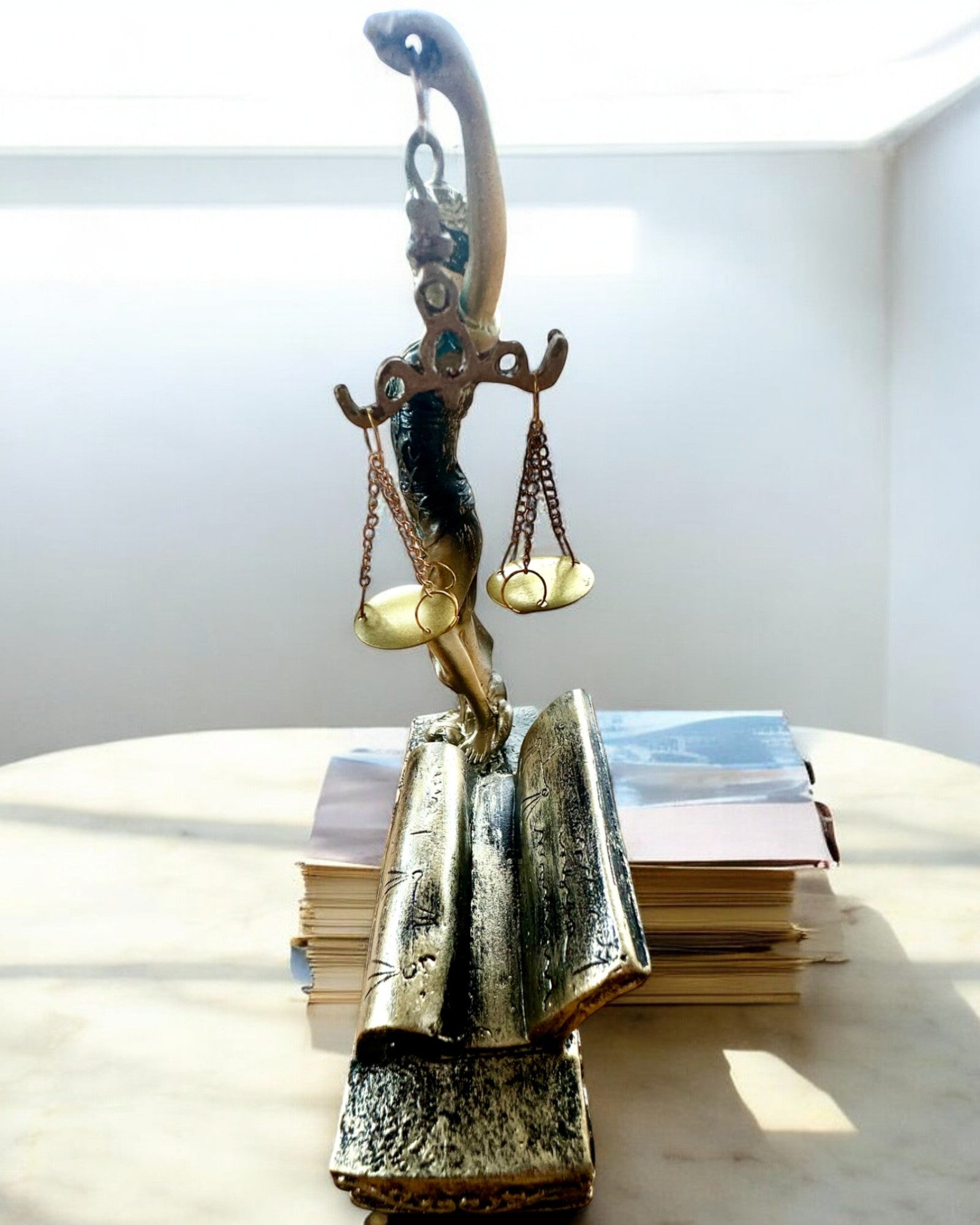 Statuette "Justicia 2" - Goddess of Justice – Artistic Shelf Decoration, Resin Craft, personalization with engraving