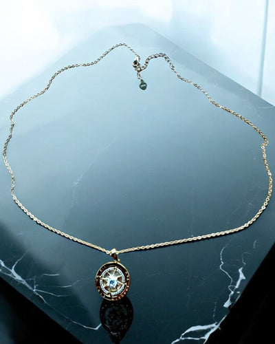 Collier Boussole "Direction Étoilée", possibilité de personnalisation avec gravure, 2 variantes de couleur au choix