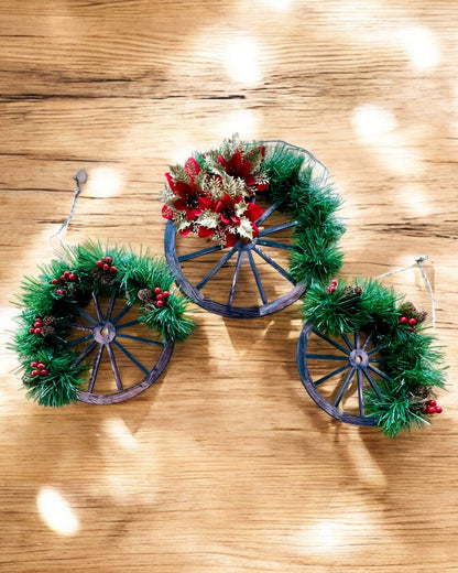 Decoratieset 3 x Kerstkransen "Vrolijke Ster" - mogelijkheid tot personalisatie met gravure als cadeau