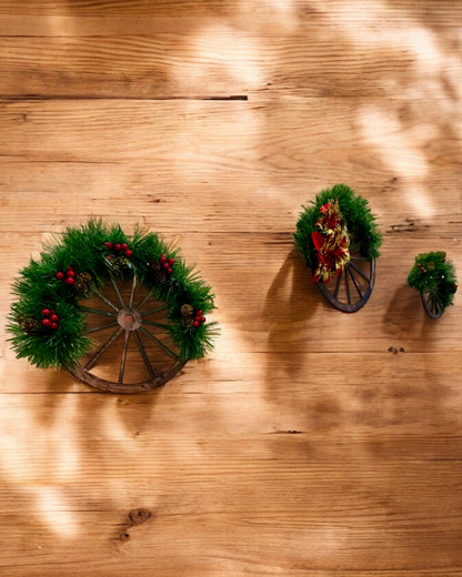 Decoratieset 3 x Kerstkransen "Vrolijke Ster" - mogelijkheid tot personalisatie met gravure als cadeau