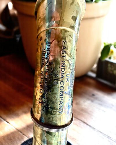 Lunette Royale "Voyager 1818" – Exclusive, en Laiton, 83 cm, faite à la main, étui en Cuir Véritable – Édition de Collection, personnalisation par gravure pour cadeau