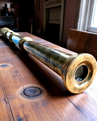 Lunette Royale "Voyager 1818" – Exclusive, en Laiton, 83 cm, faite à la main, étui en Cuir Véritable – Édition de Collection, personnalisation par gravure pour cadeau
