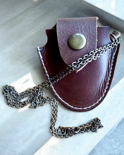 Vintage Look - Loupe en Verre avec Étui en Cuir, possibilité de personnalisation par gravure