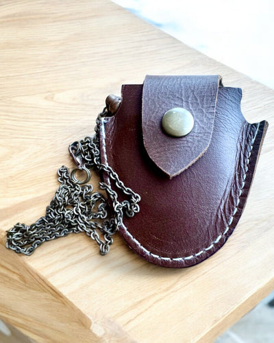 Vintage Look - Loupe en Verre avec Étui en Cuir, possibilité de personnalisation par gravure