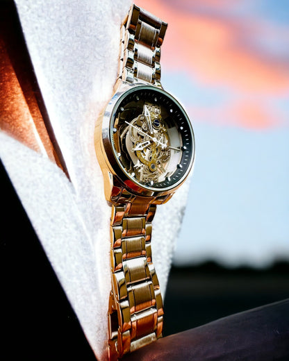 Montre homme élégante KIMSDUN Prestige Mécanisme Transparent et Élégance Sportive, possibilité de personnalisation avec gravure