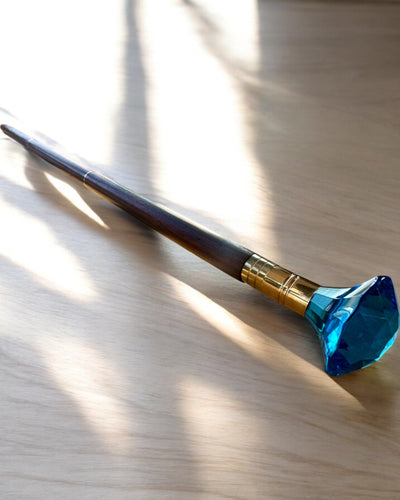 Canne de marche "Diamant en bronze" - Bois fait main, possibilité de gravure