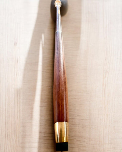 Canne de marche "Diamant en bronze" - Bois fait main, possibilité de gravure