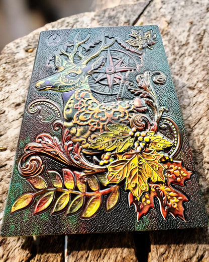 Forest Deer – Deer-Themed Notebook, A5 - personalization with engraving for a gift