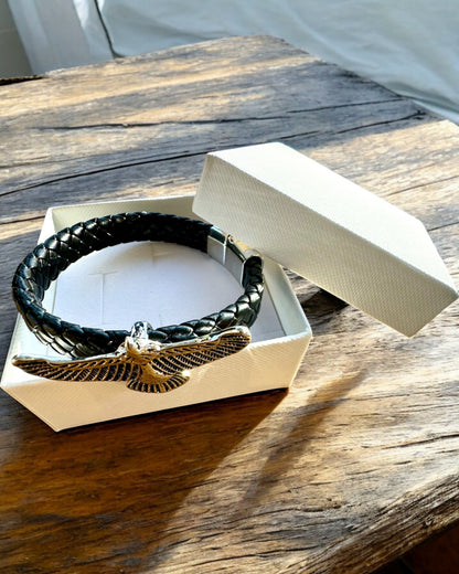 Herenarmband "SkyRider" – Leren Stijl met Karakter - mogelijkheid tot personalisatie met gravure
