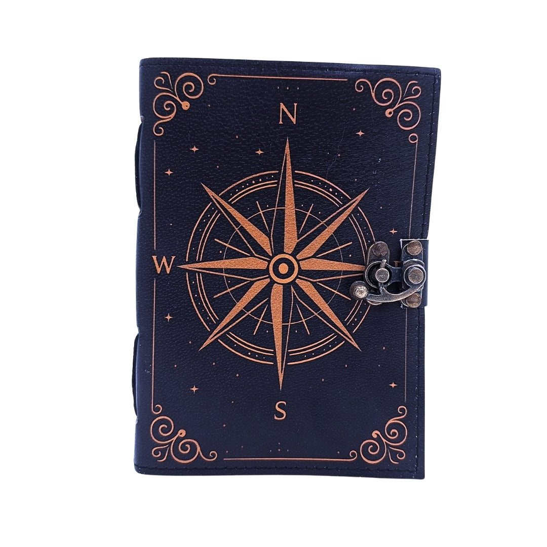 Carnet en cuir Rose des vents rétro – Cadeau pour navigateur - AH09