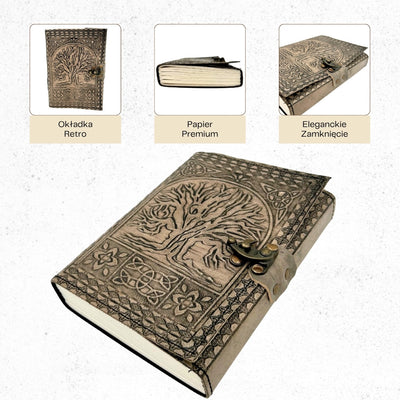 Retro Leather Notebook Tree of Life – 200 Pages 125 GSM - H019