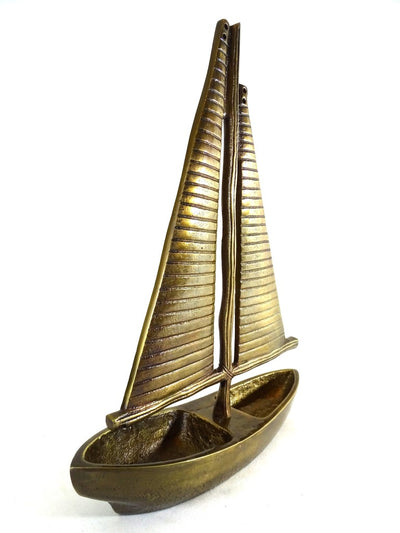 Model van een jacht Gouden aluminium hoogte 38cm - N-3670