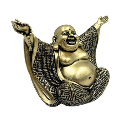 Statuette de Bouddha – Bouddha joyeux – Décoration dorée - 4406FJH