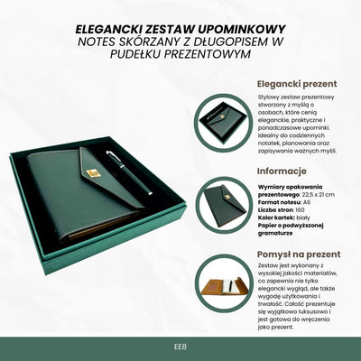 Élégant coffret cadeau - carnet en cuir avec stylo dans une boîte cadeau – premium – EE8