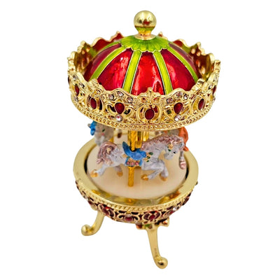 Boîte à musique en métal carrousel - Décoration premium - Cadeau pour fille - MX-014