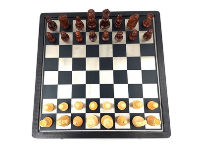 Holz-Metall-Schach 33x33cm - G334B