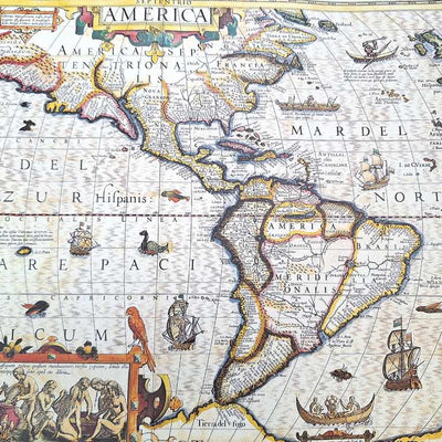 Carte de l’Amérique 1628 - J. Hondius Reprint - M1628