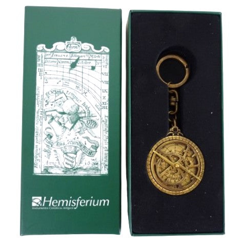 Porte-clés premium astrolabe en laiton - cadeau astronomie – H80