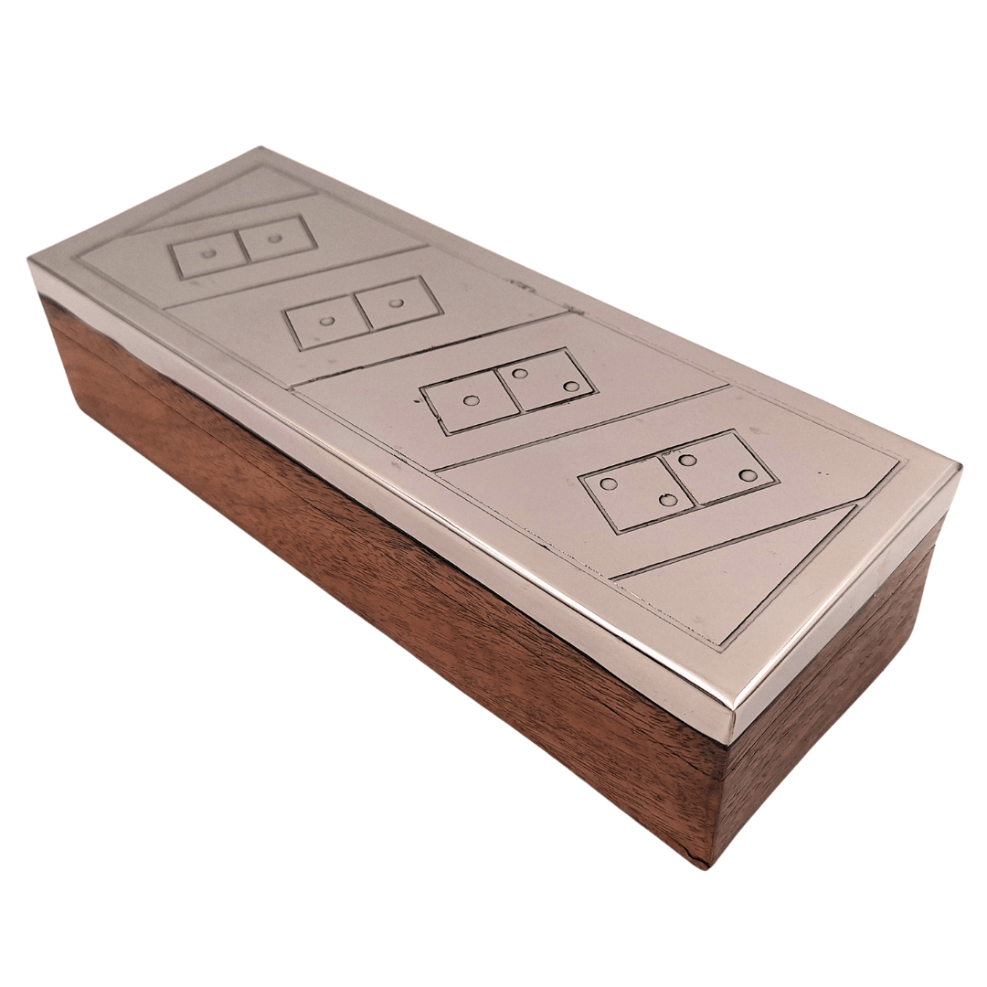 Domino dans une boîte en bois avec dessus en aluminium - DO-017
