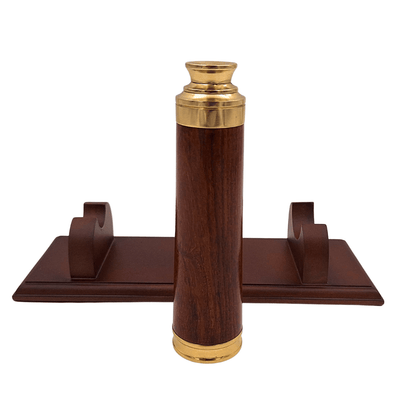 Longue-vue en laiton et bois sur élégant socle en bois – Décoration rétro – CER029