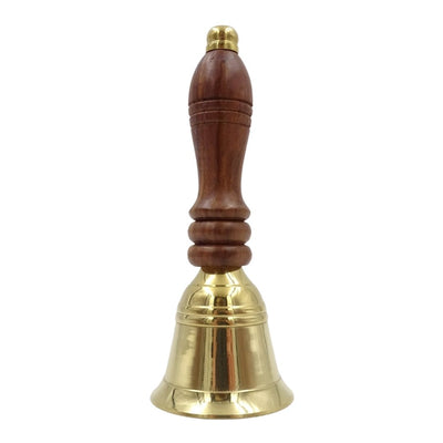 Retro-Handglocke aus Messing mit Holzgriff