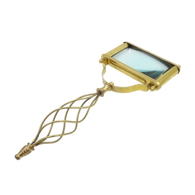 Grande loupe rectangulaire en laiton, grossissement 3.5x - 70718