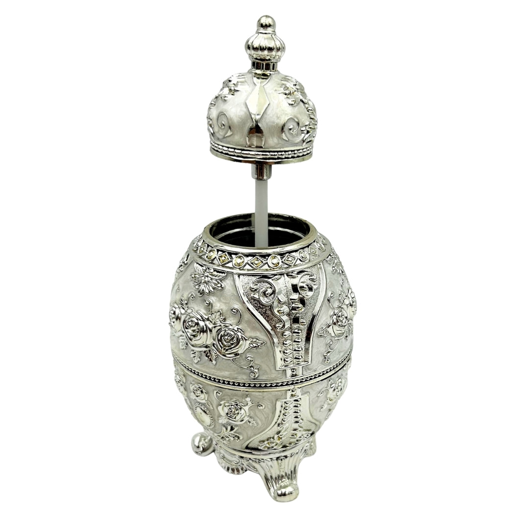 Œuf Fabergé argenté ouvrant - SRWS