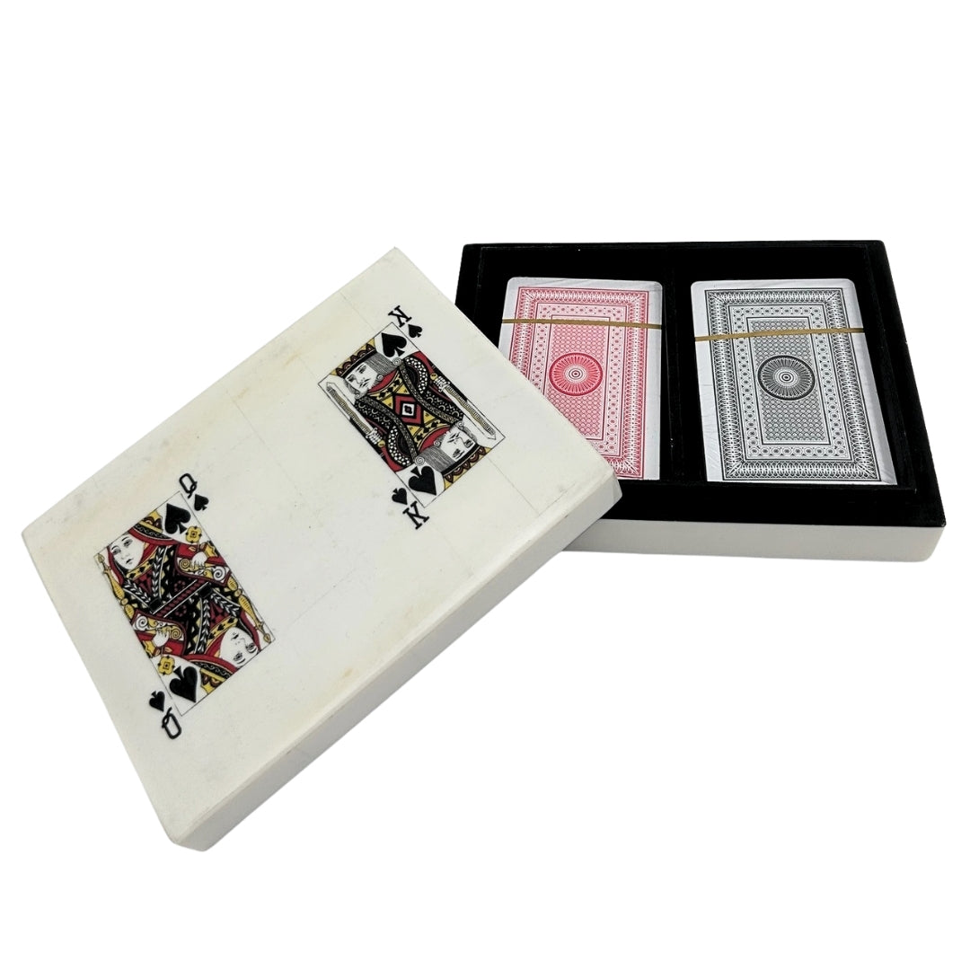 Deux jeux de cartes dans une boîte en résine - Cadeau élégant pour joueur - G1220A