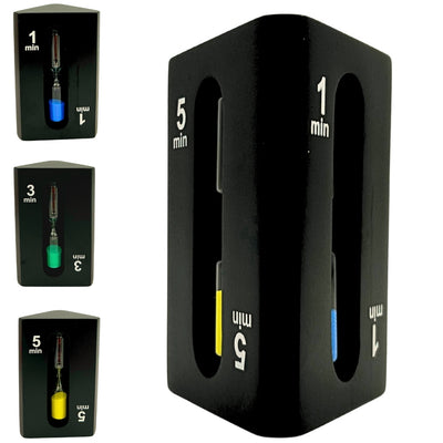 1-3-5 Minute Three-Sided Black Hourglass - Ideal for Board Games - STW6