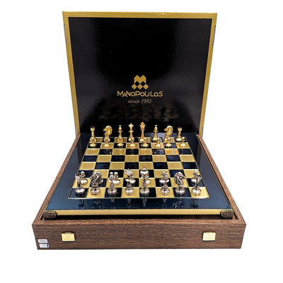 Grand échiquier classique exclusif en métal Staunton - 36x36 cm - S34