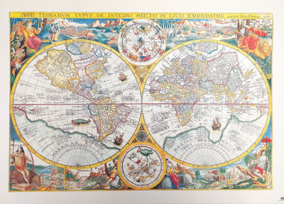 Ancienne carte du monde - Orbis Terrarum réimpression - P. Plancius, 1594 M1594
