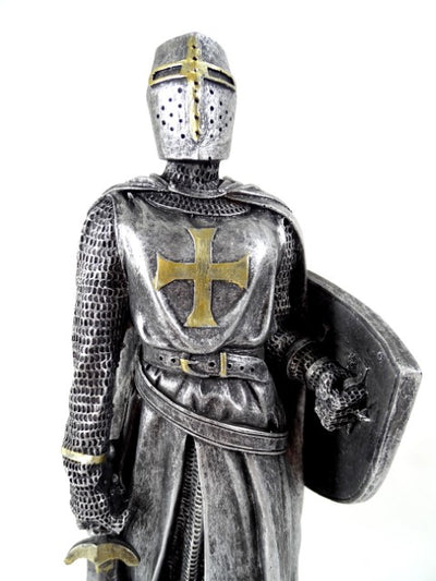 30 cm große Kreuzritterfigur mit Gravur