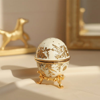 Exclusief sieradendoosje Fabergé-ei metaal met kristallen - B0794-00