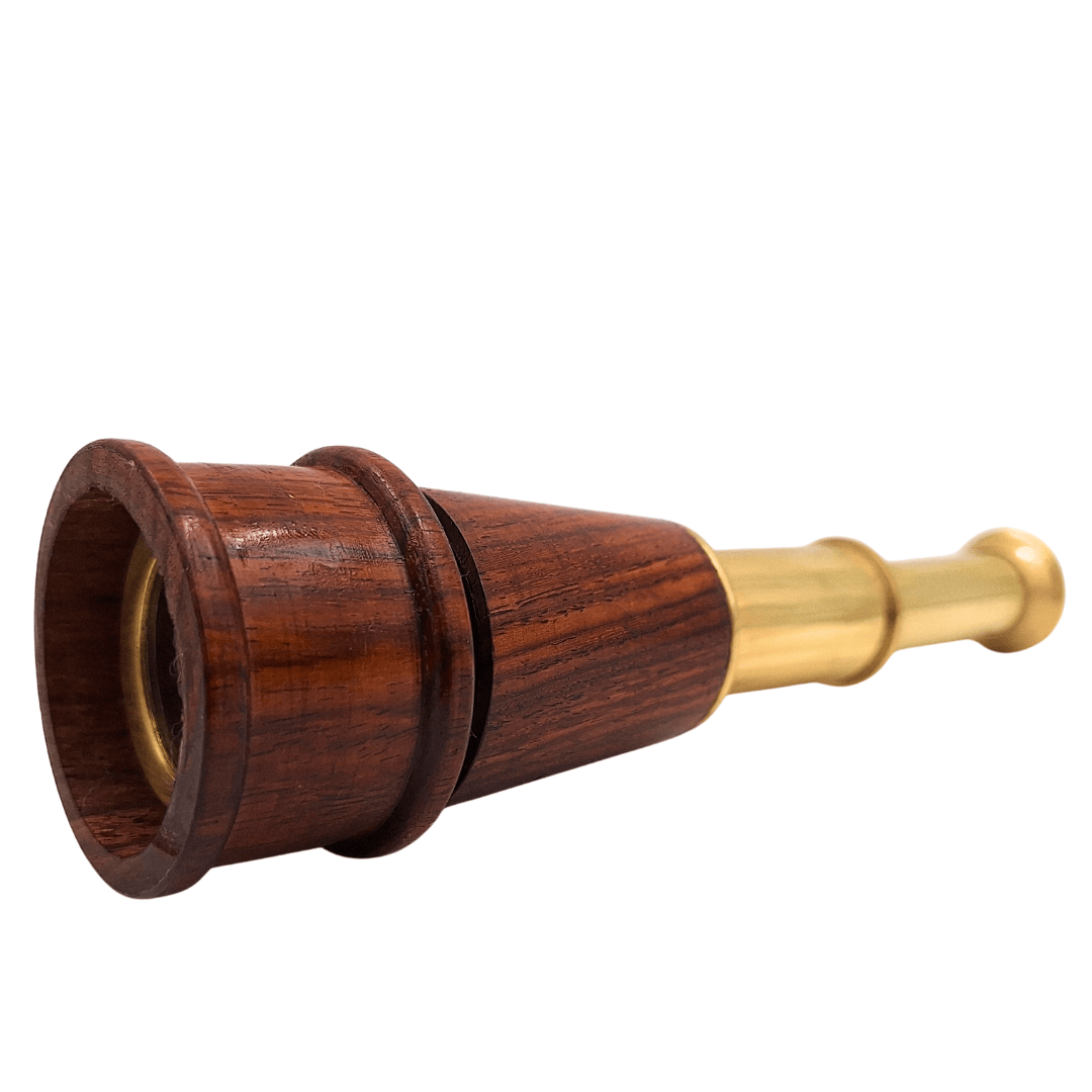 Longue-vue en laiton et bois sur élégant socle en bois – Décoration rétro – CER029