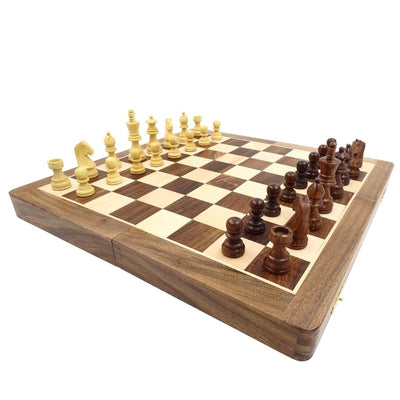 Échecs en bois 40×40 cm– léger défaut – échiquier pliant - G114