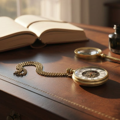 Montre de poche mécanique rétro – avec chaîne – WDMA