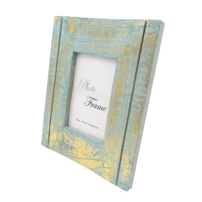 Cadre photo en bois or-menthe - 30898 - format photo 15x10cm