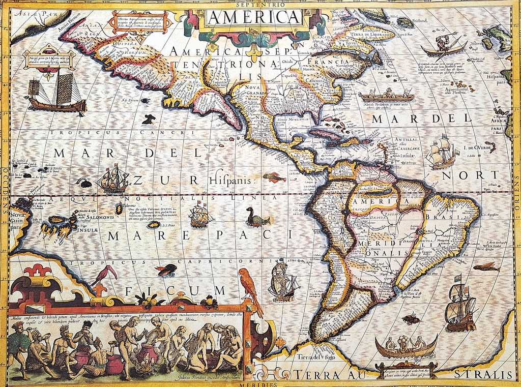 Carte de l’Amérique 1628 - J. Hondius Reprint - M1628