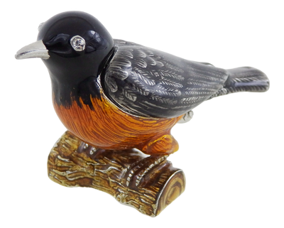 Petite boîte métallique exceptionnelle décorée de cristaux - Oiseau - B0192-02