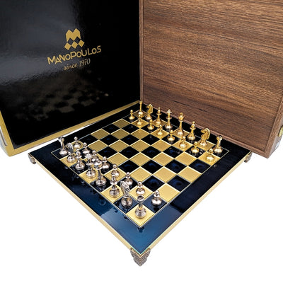 Grand échiquier classique exclusif en métal Staunton - 36x36 cm - S34