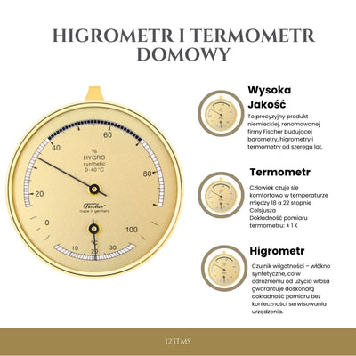 Hygromètre thermomètre domestique premium - Fischer - 123TMS