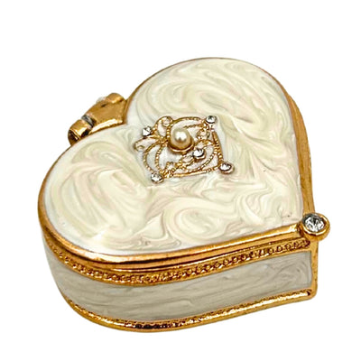 Boîte à bijoux exclusive en forme de cœur avec cristaux - B0767-06WH
