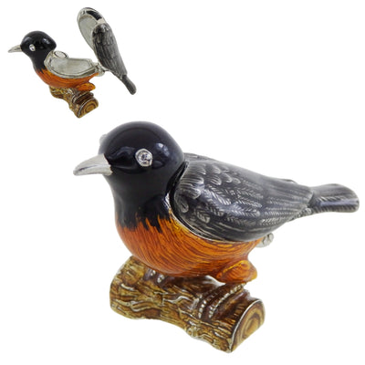 Petite boîte métallique exceptionnelle décorée de cristaux - Oiseau - B0192-02