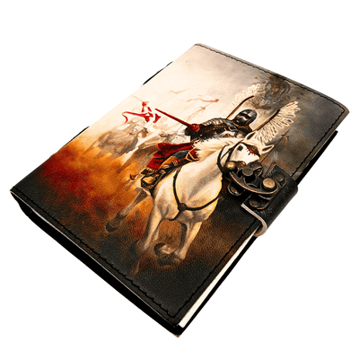 Carnet en cuir journal intime hussards ailés patriotique - 200 pages - AH14