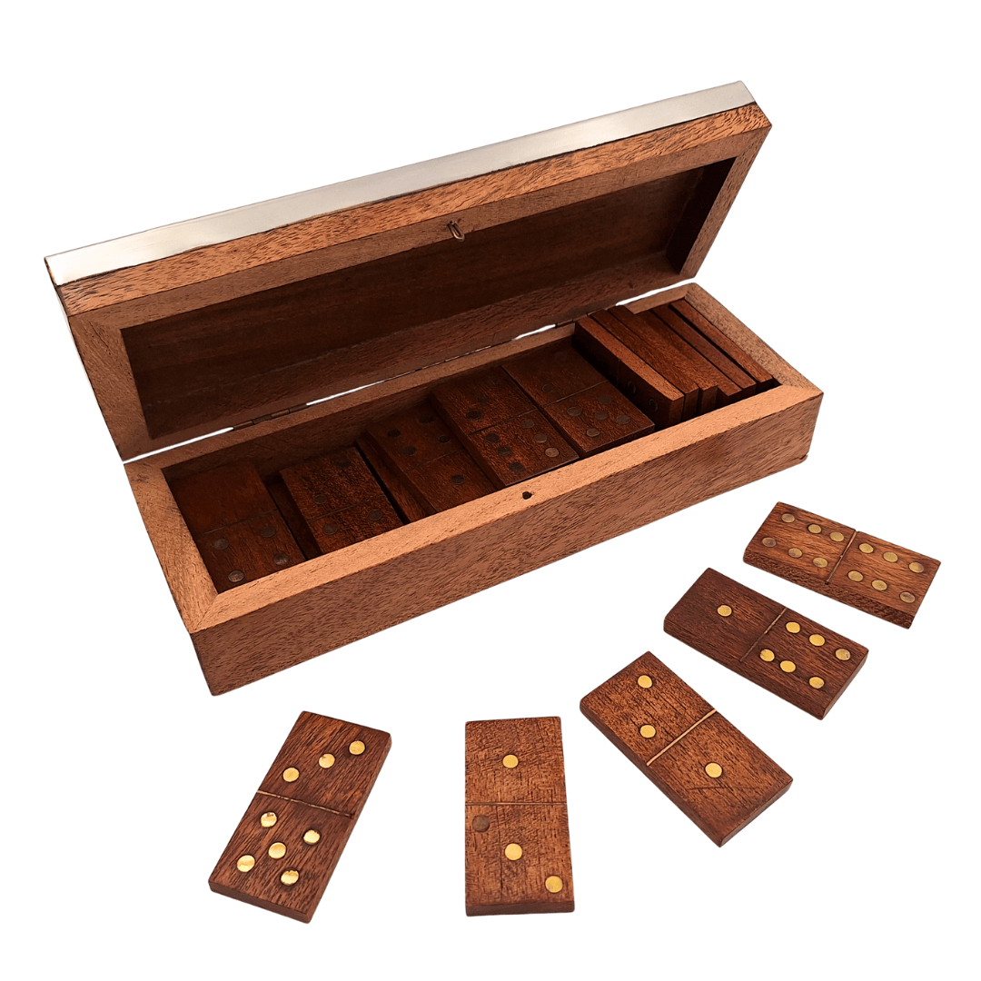 Domino dans une boîte en bois avec dessus en aluminium - DO-017
