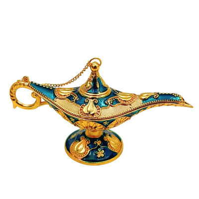 Lampe d’Aladin décorative en métal bleu marine et or 12cm - LAB12