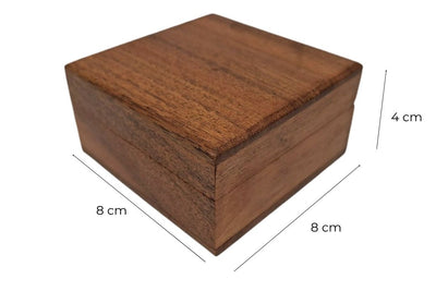 Wooden Gift Box with Navy Insert, 8x8 cm, Personalized with Engraving